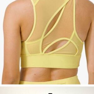 Lululemon Yellow Mesh Sports Bra